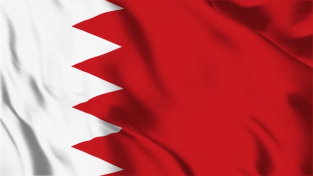 Bahrain National Flag Waving Motion Graphic Full HD Loopable Footage