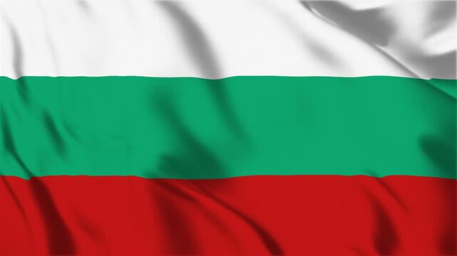 Bulgaria National Flag Waving Loop Background For National Day Presentation