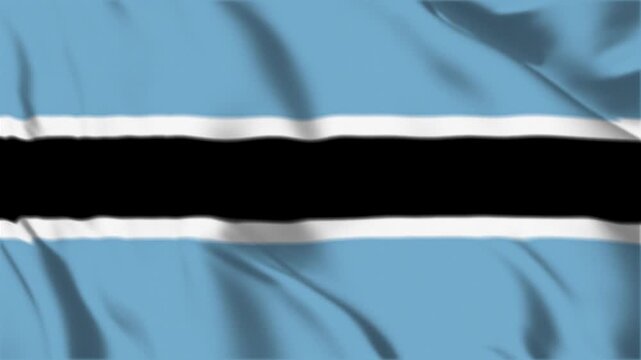 Botswana National Flag Animation Waving Loop Close Up Full Frame