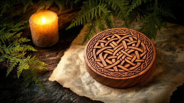 Hand-carved Wooden Clogau-inspired Pendant Intricate Celtic Design