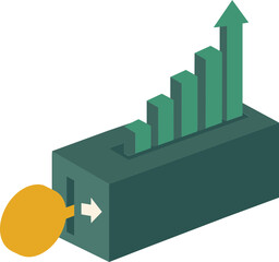 Fototapeta premium Global Investment Portfolio Strategy Concept Flat Vector Icon Illustra