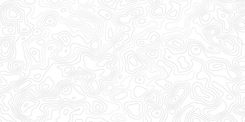 White geographic topographic contour background with flowing elevation lines, abstract relief pattern, paper texture imitation, vintage outdoors map style and modern vector template © Noor Al Barakah