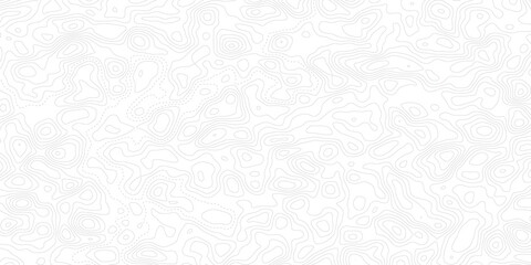 White geographic topographic contour background with flowing elevation lines, abstract relief pattern, paper texture imitation, vintage outdoors map style and modern vector template © Noor Al Barakah