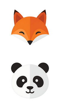 Cute cartoon fox character with big eyes.