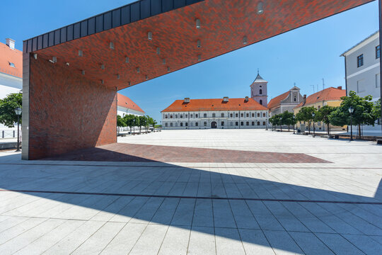 Osijek Trg Vatroslava Lisinskog architecture framing Tvrda square