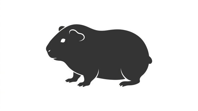 Guinea pig silhouette vector illustration isolated on white background