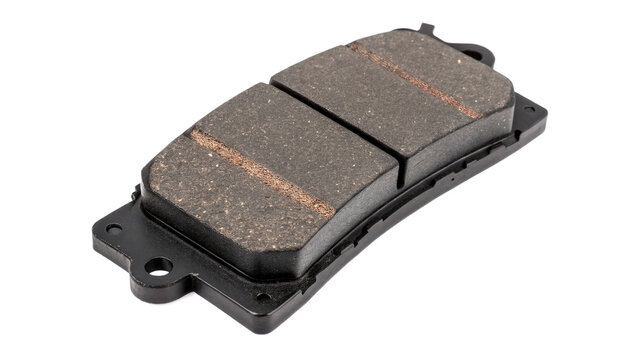 Car brake pad friction material hardware part isolated on a transparent background