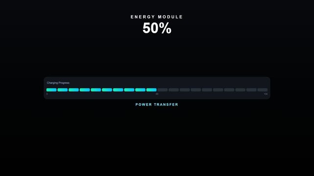 Energy level interface with percentage and segmented progress bar