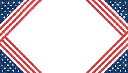 Fototapeta premium American flag design with red white and blue colors patriotic frame