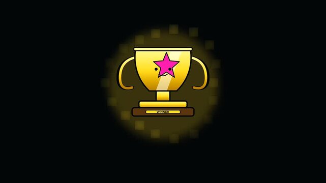 Shiny gold trophy awards floating in dark space signify back to school achievements while representing the reward for adult upskilling during professional development and learning success