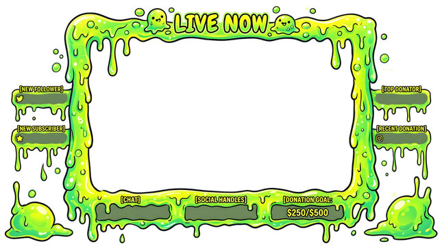 Whimsical Cartoon Style Stream Frame