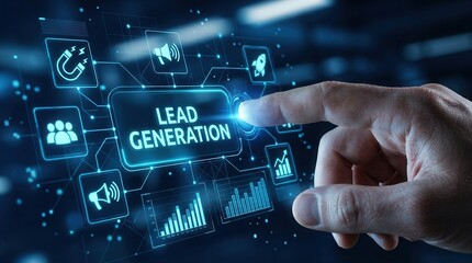 Fototapeta premium Lead generation analytics interface designed for sales funnel optimization and business growth.
