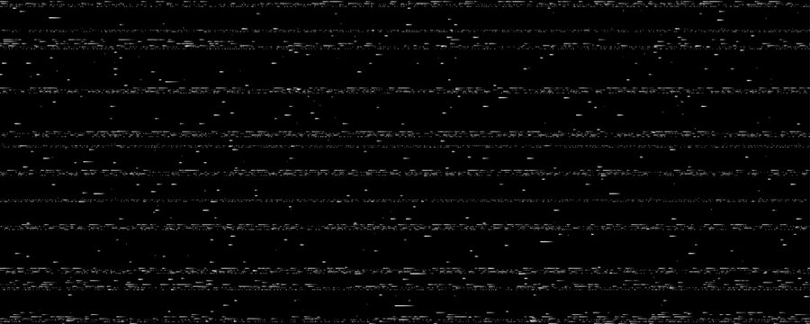 Black and white static noise texture background. Bad television or cctv video signal screen concept. Random glitch vhs pixel wallpaper. Image distressed interference backdrop effect. Vector overlay