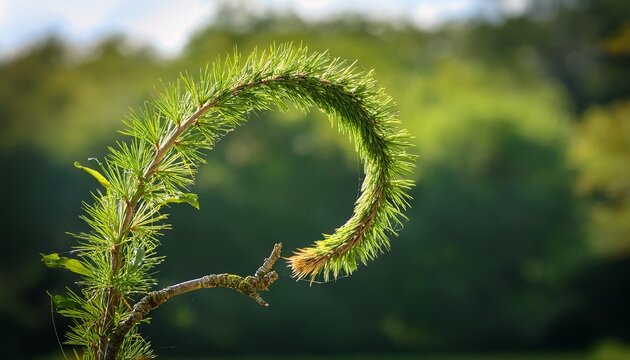 a single osier branch bent into a perfect circle against a blurred natural background