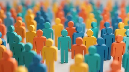 Fototapeta premium Abstract representation of workforce diversity and inclusive hiring concepts.