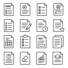 Collection of Document Icons Representing Education and Assessment © fantastic