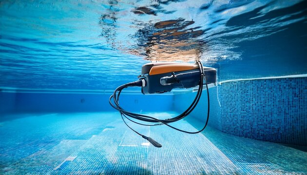 pool cleaner cleaning the swimming pool water