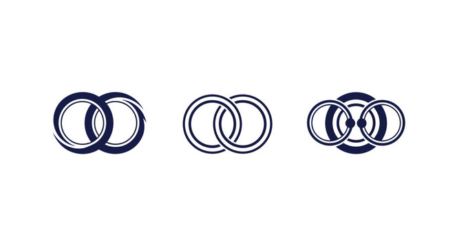 Interlocking rings symbol in minimalist design style.
