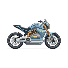 Obraz premium Modern Electric Motorcycle Vector Illustration