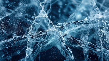 Fototapeta premium Blue ice winter background with cracks and grunge texture.