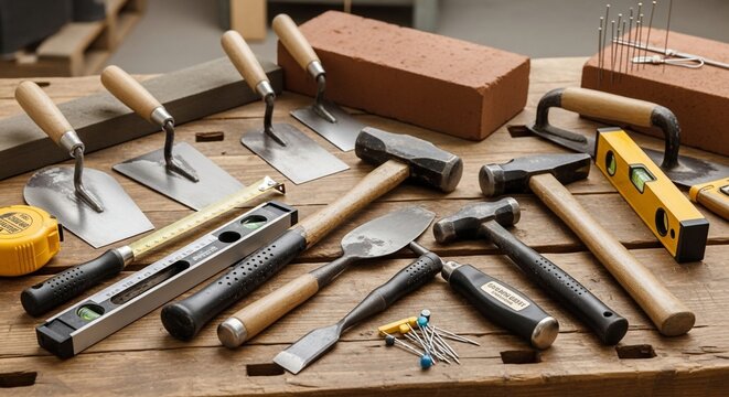 Construction tools and equipment for building and DIY projects