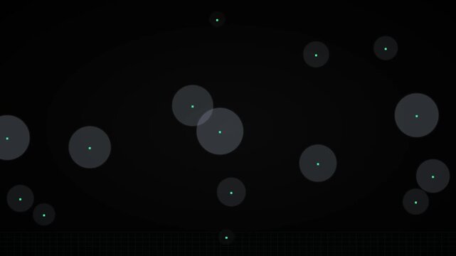 Abstract digital network connection animation 4k background, with pulsing glowing, nodes and data points