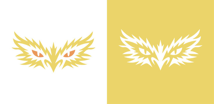 Fierce Eagle Eyes Vector Logo Abstract Bird Face Mascot Design