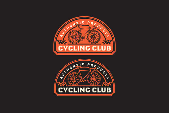 Road Bicycle club retro badge logo set for racing sport. Aerodynamic racing bicycle vintage patch symbol graphic pack for tournament