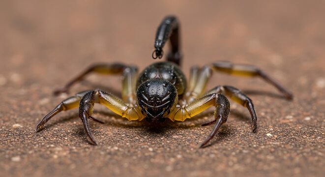 Closeup of a brown spider outdoors.