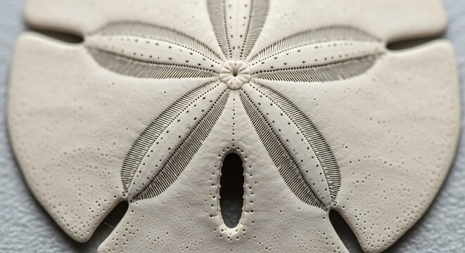 Close-up of a sand dollar shell.