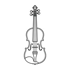 Fototapeta premium Classical string instrument outline artistic graphic element
