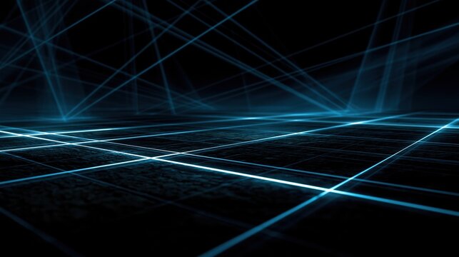 The abstract geometric pattern evokes concepts of cybersecurity, internet communication, and futuristic innovation in computing.