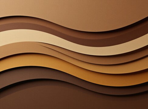 Abstract wavy layers of paper in earth tones. Warm natural colors create a smooth elegant background. Simple design with visual depth and contrast.