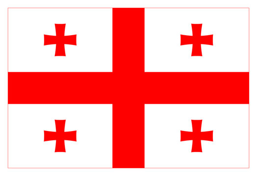 Rectangle Georgia Flag Europe Country