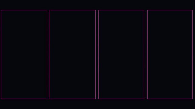 Minimalist neon glowing frames abstract animation 4k background, with pulsing light, effect
