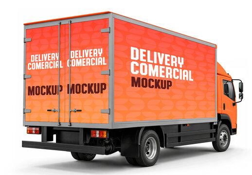 Box Truck Rear Studio Mockup