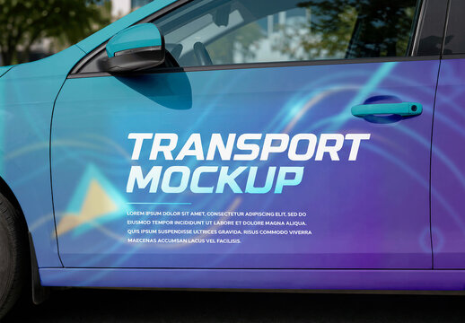 Car Door Outdoor Street Mockup