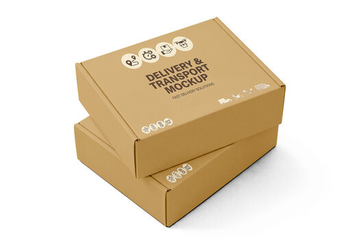 Cardboard Boxes Studio Mockup