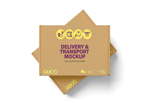 Cardboard Boxes Studio Mockup