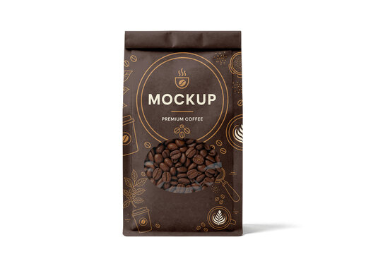 Kraft Coffee Pouch Mockup