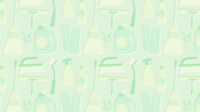 Cleaning Background Loop - green