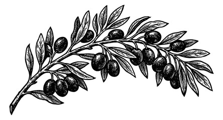 Olive branch with ripe olives © Bagus Fadli 