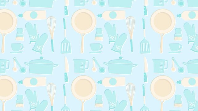 Kitchen Background Loop - blue