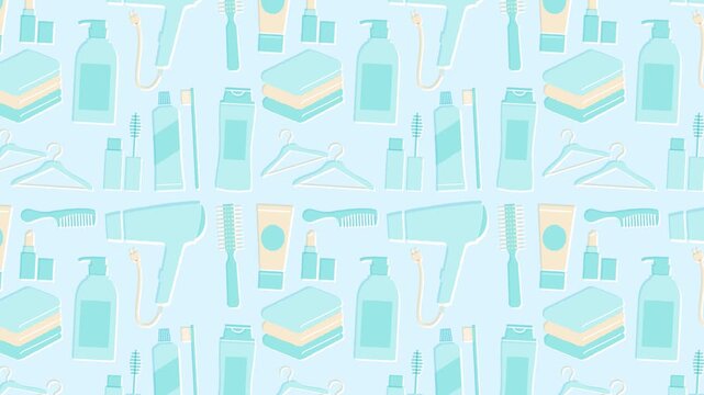 Bathroom Beauty Background Loop - blue