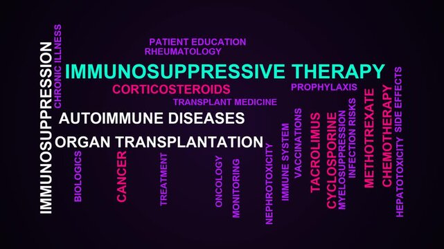 Immunosuppressive Therapy Word Cloud