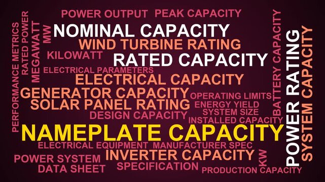 Nameplate Capacity Word Cloud