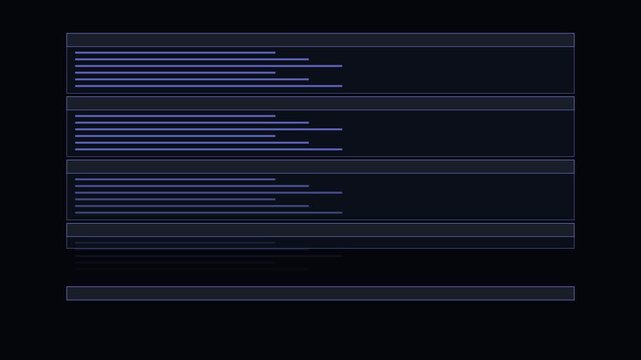 Digital hud interface overlay with animated text lines and data boxes for futuristic ui and tech motion animation 4k