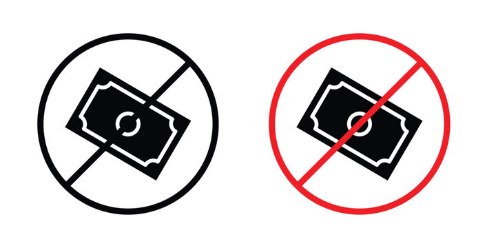 No cash sign