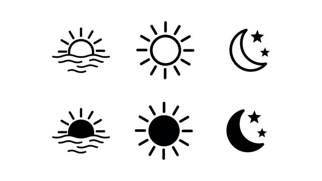 Morning noon and night icon set vector illustration. Day icon set