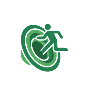 This graphic showcases a stylized figure exiting a circular portal, representing movement, freedom, and the journey away from constraints towards new opportunities in life.
